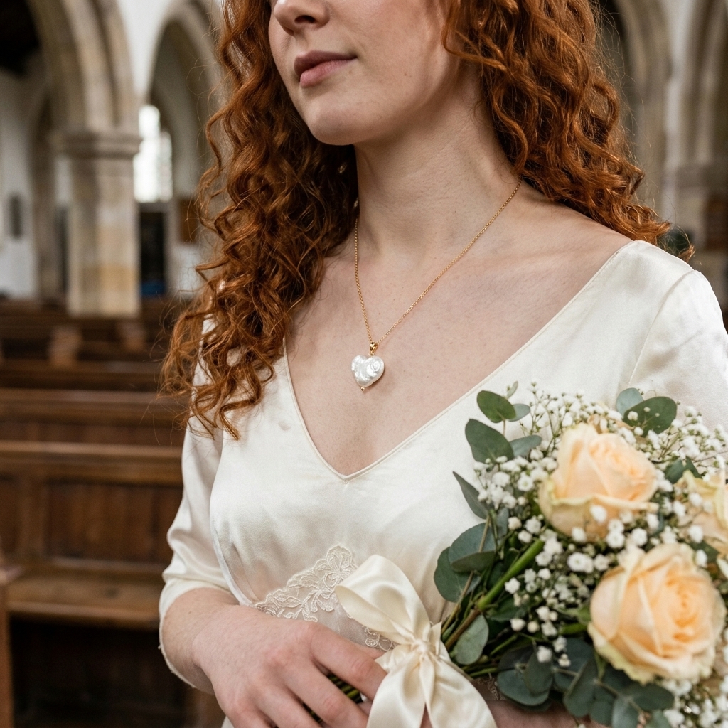 Heart Shaped Baroque Pearl Necklace - Image 3