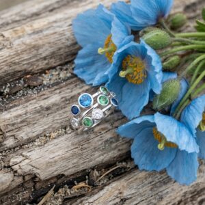 Multi-Stone Cluster Ring, Blue and Green Stones